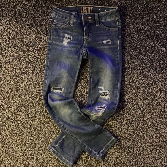 Justice Slim Skinny Jeans Sz 7 - Picture 1 of 4